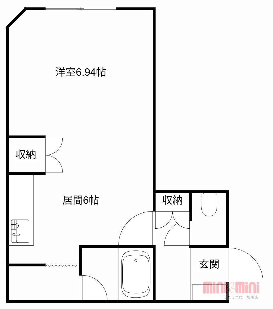 ダイヤハイツ東6・1(1DK/1階)の間取り写真