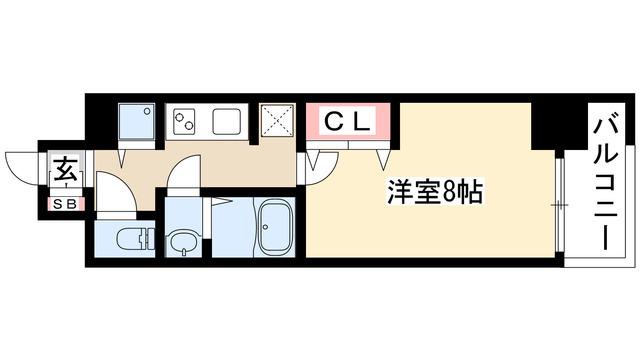 ルペルティア(1K/8階)の間取り写真