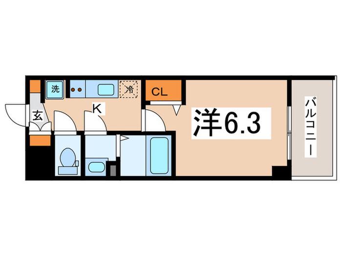 プレサンス南堀江スタイルズ(1K/2階)の間取り写真