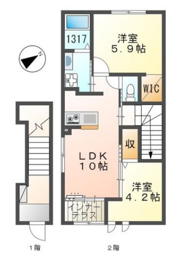山陽電鉄本線 白浜の宮駅 徒歩28分 2階建 築3年(2LDK/2階)の間取り写真
