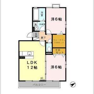 カーサ萌夢(2LDK/3階)の間取り写真