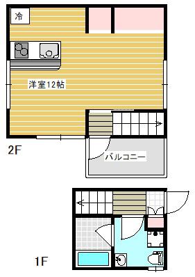 BELLE-VUE FLEUVE A棟(ワンルーム/2階)の間取り写真