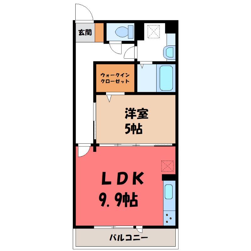 リビオンH&MII(1LDK/2階)の間取り写真
