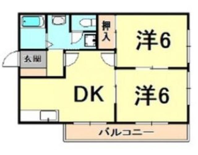 KSCOURT甲東園(2DK/2階)の間取り写真