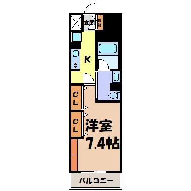 フレールコート東別院(1K/1階)の間取り写真