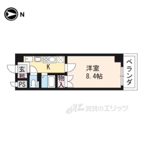 ヴィアーレ四条大宮(1K/10階)の間取り写真