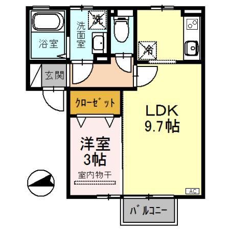 ステラ本郷(1LDK/1階)の間取り写真