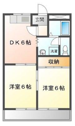メゾンルミエール(2DK/2階)の間取り写真