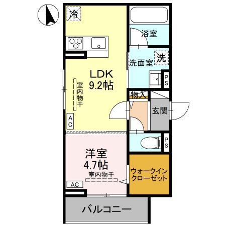 エルミネット(1LDK/2階)の間取り写真