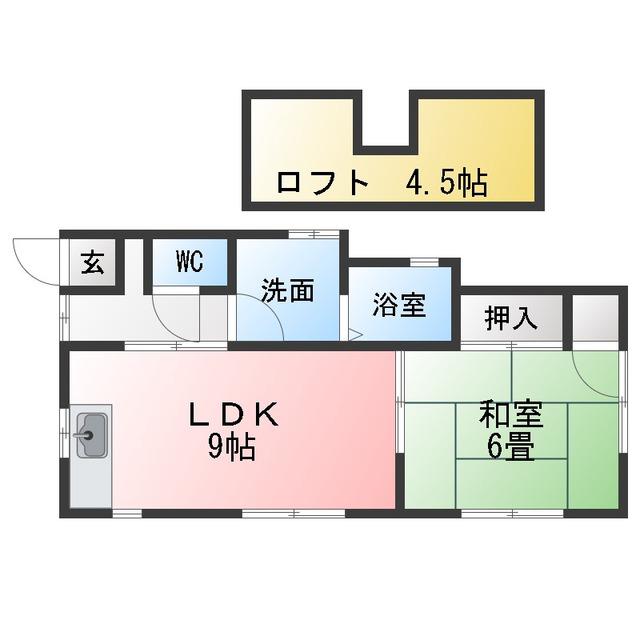 青木ハイツA(1LDK/2階)の間取り写真