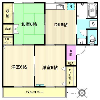 エミネンスセト(3DK/2階)の間取り写真