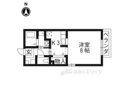 メモリプレイスA&K(1K/1階)の間取り写真