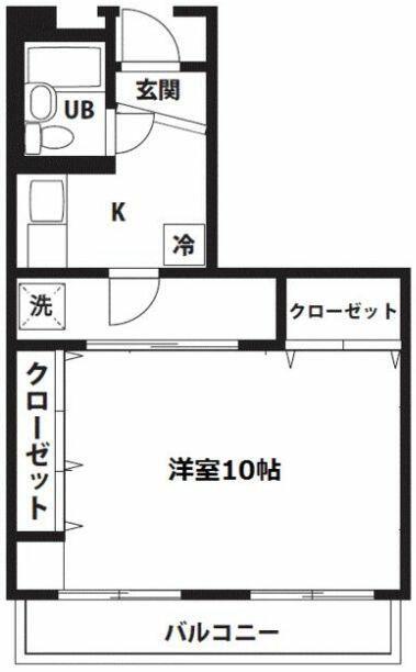 サニ-ヴィラD(1K/1階)の間取り写真