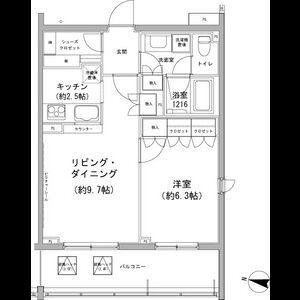 ヒューリックコート雪が谷(1LDK/1階)の間取り写真