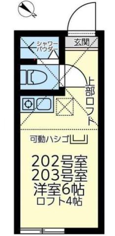 ユナイト保土ヶ谷オアシスドリーム(ワンルーム/2階)の間取り写真