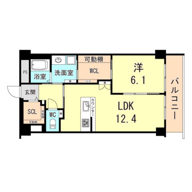 シャトード本山(1LDK/3階)の間取り写真