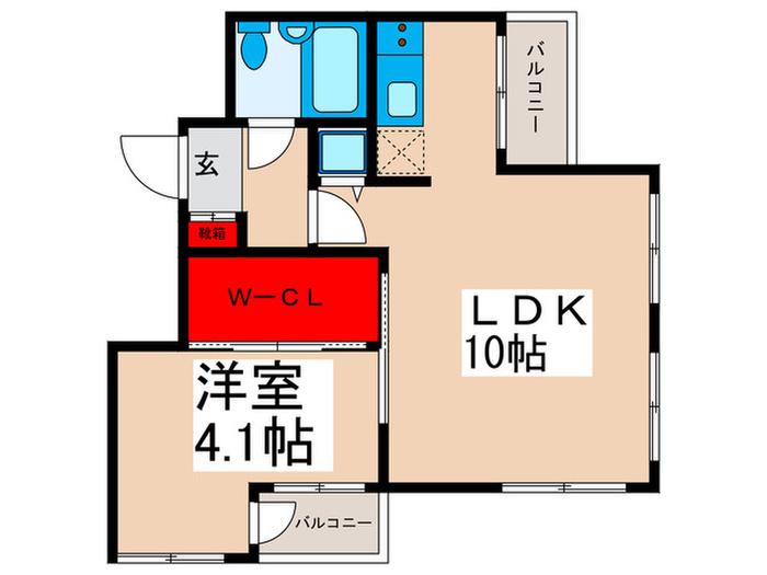 ローズガーデン1番館(1LDK/2階)の間取り写真