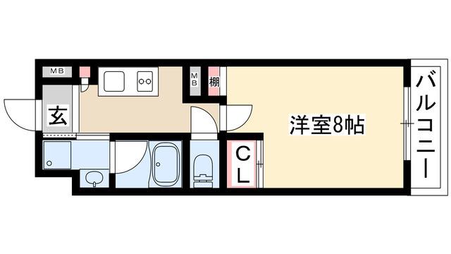 シティライフ覚王山北(1K/4階)の間取り写真