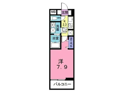 グラシアス(1K/1階)の間取り写真