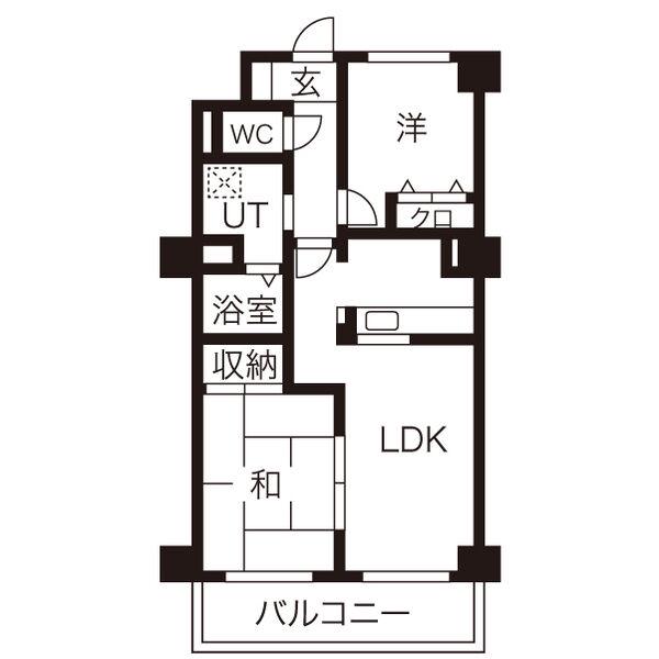 グランドメゾン中小田井(2LDK/2階)の間取り写真