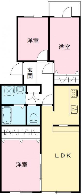 第六サンハイツ大森(3LDK/4階)の間取り写真