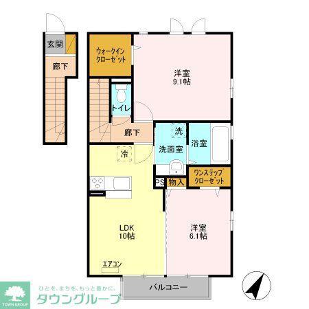 DANDELION A(2LDK/2階)の間取り写真