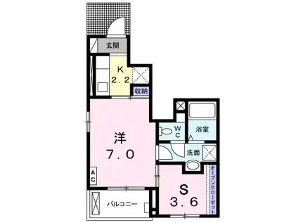 ストロベリー ヒルズ(1LDK/1階)の間取り写真