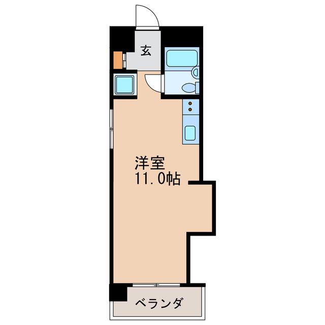 菱家ビル(ワンルーム/6階)の間取り写真