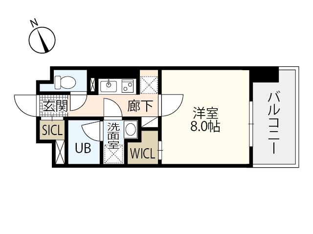  BANKARA PLACE(1K/6階)の間取り写真