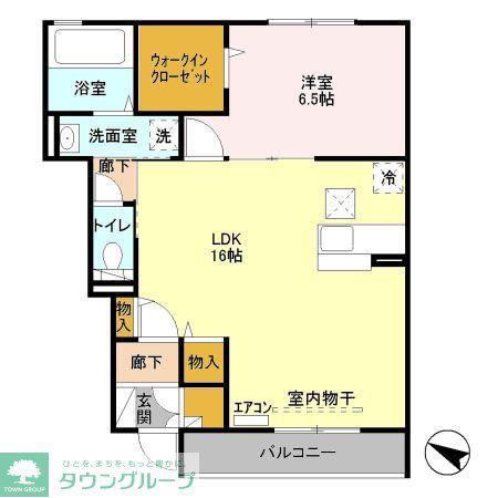 ステラB(1LDK/1階)の間取り写真