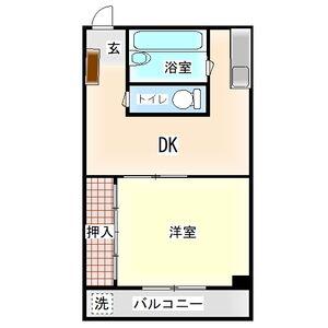 日電ビル(1DK/2階)の間取り写真