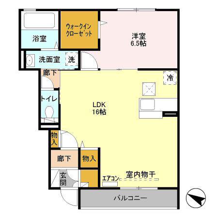 ステラB(1LDK/1階)の間取り写真