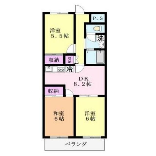 越谷レジデンス(3DK/3階)の間取り写真