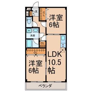 パーク小倉(2LDK/4階)の間取り写真