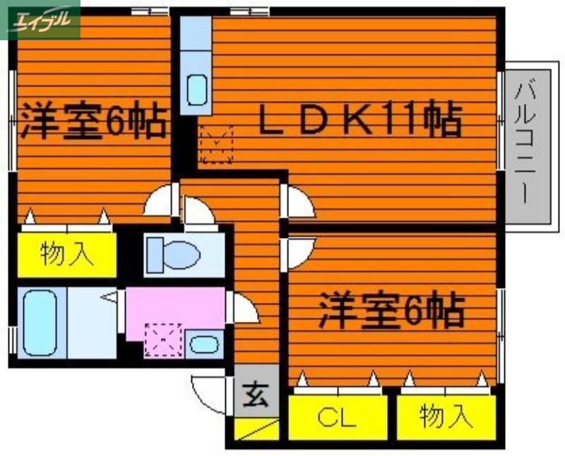 セジュール光永(2LDK/2階)の間取り写真