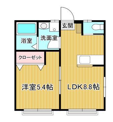 T・Hブランド(1LDK/1階)の間取り写真