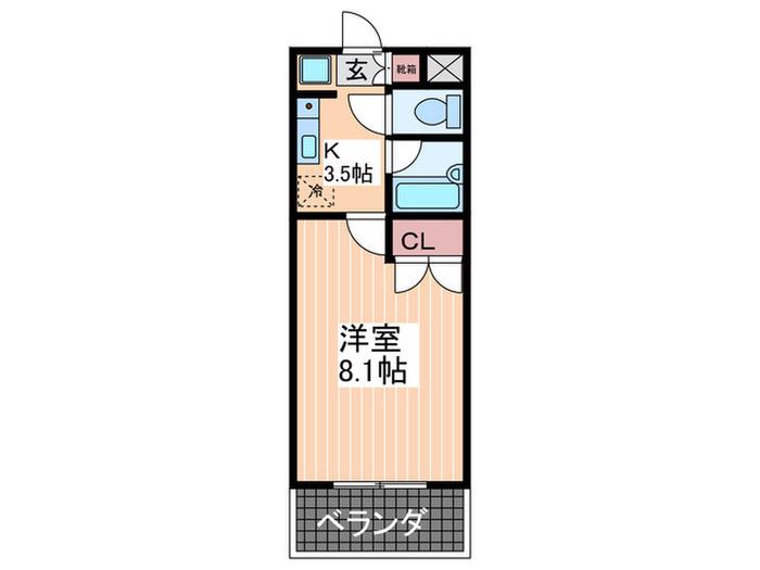 心はーとひるず(1K/3階)の間取り写真