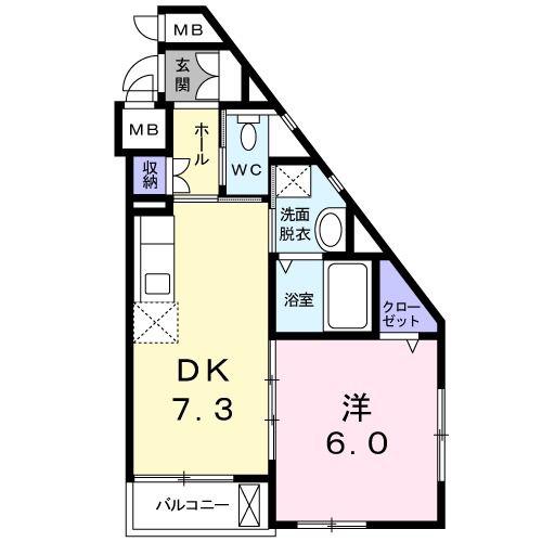 グラース・K(1DK/1階)の間取り写真