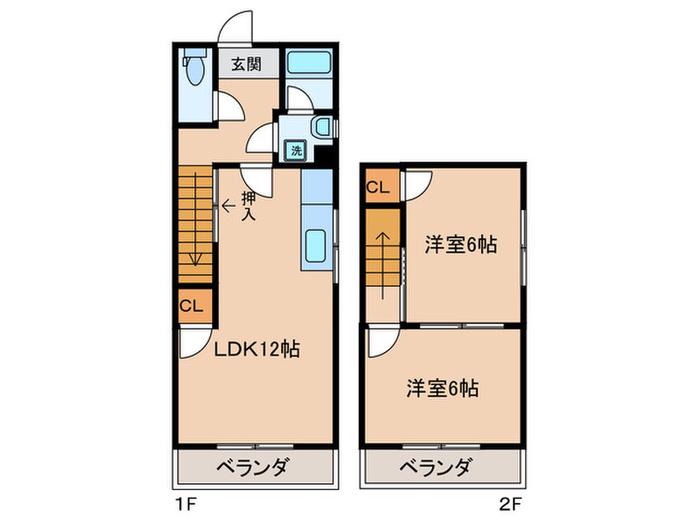 メゾンSANO(2LDK/4階)の間取り写真