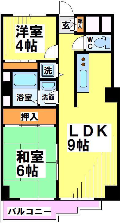 アブニール調布(2LDK/2階)の間取り写真