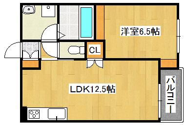 リアノーラ平野ウエスト(1LDK/3階)の間取り写真