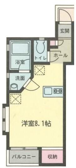 ルミナス南太田(ワンルーム/2階)の間取り写真