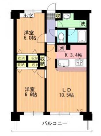 メルヴェーユ調布(3LDK/3階)の間取り写真