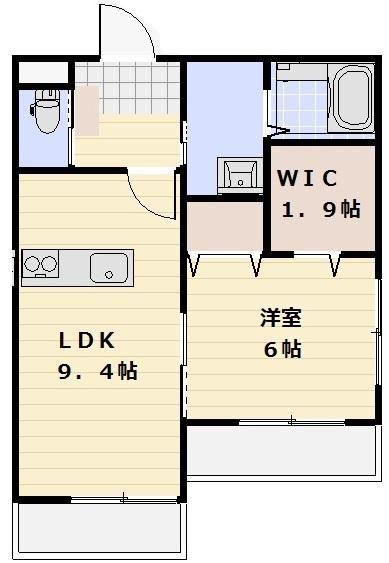 クレール・カーサ(1LDK/1階)の間取り写真