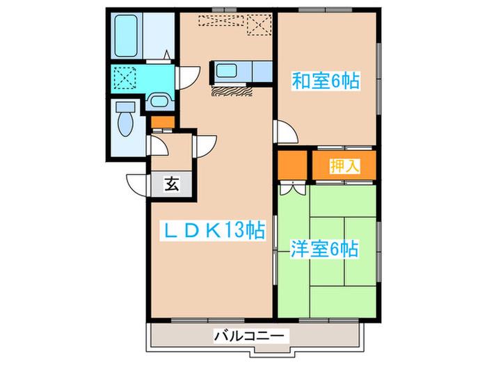グランドパレスM16(2LDK/1階)の間取り写真