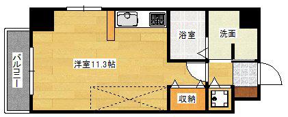 幟町シールド(1K/5階)の間取り写真