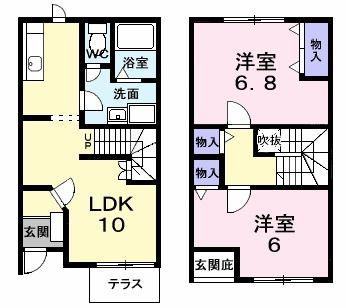 ハッピネス(2LDK/1階)の間取り写真