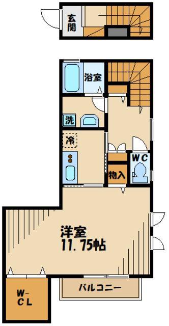 グラード(1K/2階)の間取り写真