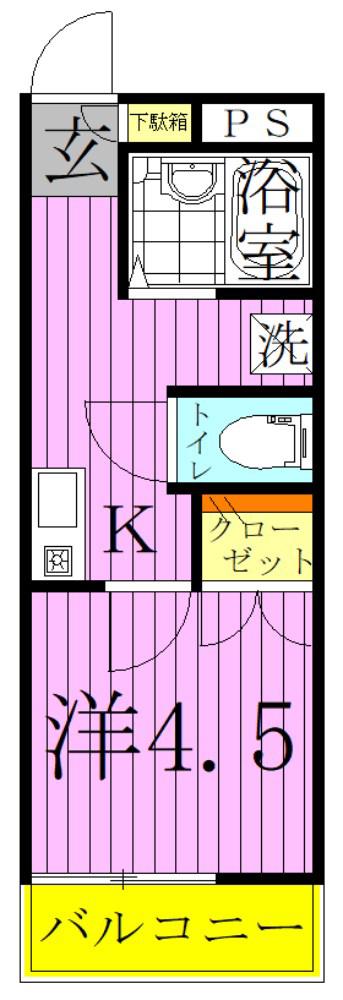 舎人ハウス(1K/3階)の間取り写真