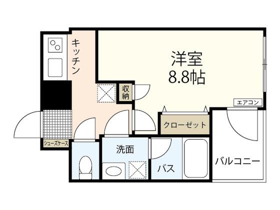 THE MODERN 奉還町(1K/8階)の間取り写真